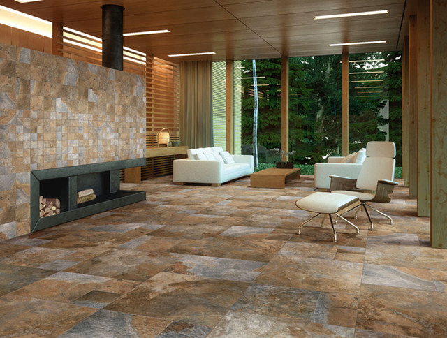 Natural stones flooring for the corridor and patios