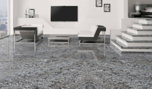 Granite natural stone flooring of living space