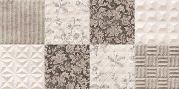 Shade of opera decor tile is brown, with a beautiful floral pattern