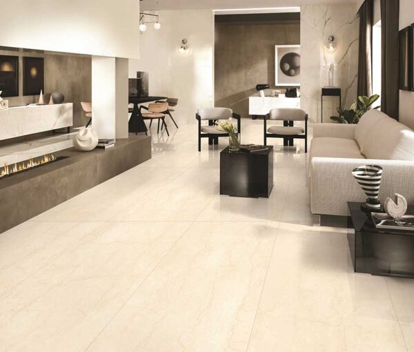 Botticino Classic Kajaria GVT Floor Tiles at Living room Look's Stunning