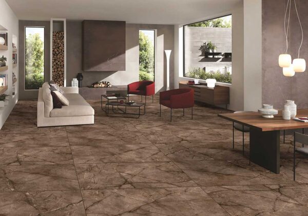 Stunning Silver River Gris GVT Floor Tiles at Livingroom