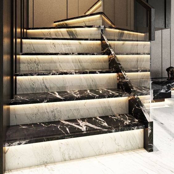 Two Toned marble step tiles
